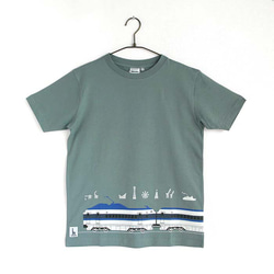 おとなTシャツ　ブルーグレー（新幹線500系） 2枚目の画像