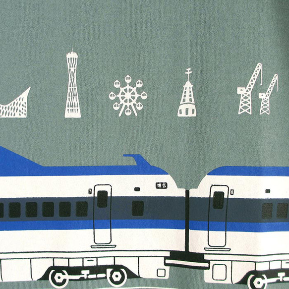 おとなTシャツ　ブルーグレー（新幹線500系） 4枚目の画像
