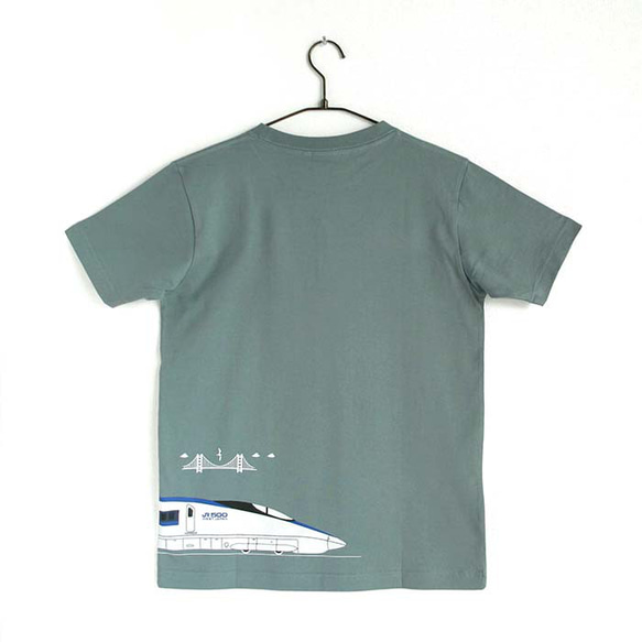 おとなTシャツ　ブルーグレー（新幹線500系） 3枚目の画像