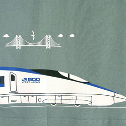 おとなTシャツ　ブルーグレー（新幹線500系） 5枚目の画像