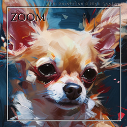 【犬花爛漫 - チワワ犬 No.5】モダンアートポスター 犬の絵 犬の絵画 犬のイラスト 3枚目の画像