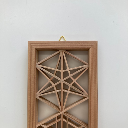 163 麻の葉組子 3枚一組 木製額縁 【公式通販】