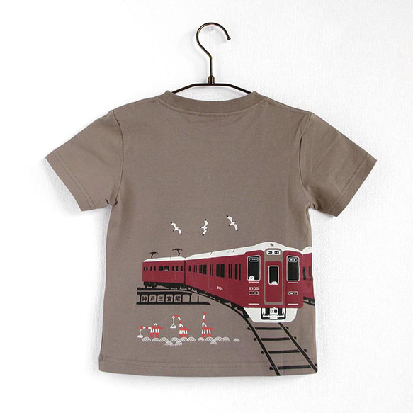 こどもTシャツ　モカ（阪急電車　1000系＆9000系） 3枚目の画像