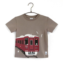 こどもTシャツ　モカ（阪急電車　1000系＆9000系） 2枚目の画像