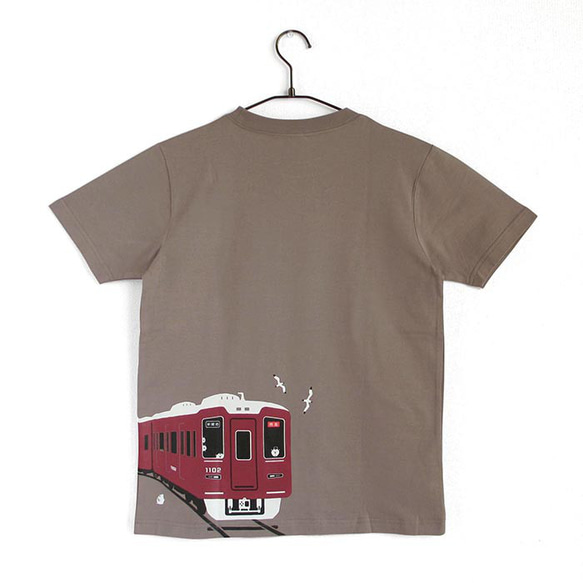 おとなTシャツ　モカ（阪急電車　1000系＆9000系） 3枚目の画像