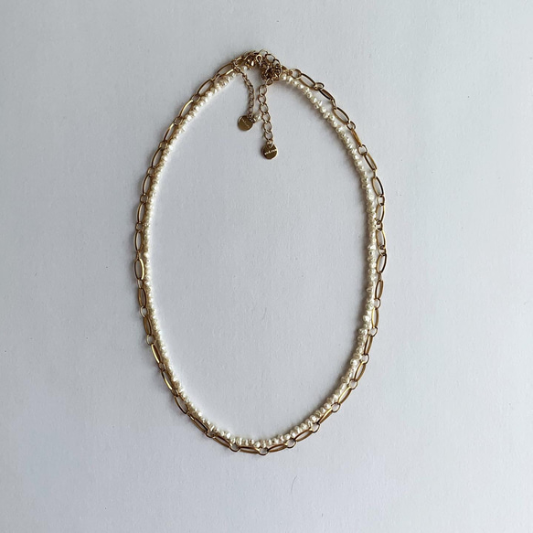 Oval Chain Necklace 40㎝＋5㎝　サージカルステンレス 7枚目の画像