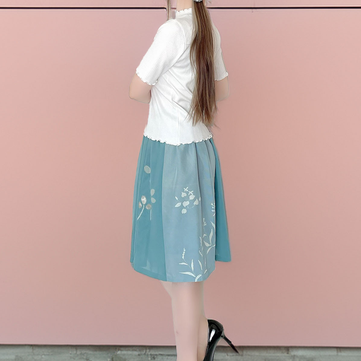 着物リメイク　シンプル　絣など木綿のパッチワークティアードスカート　フリーサイズ 着物リメイク シンプル 絣など木綿のパッチワークティアード