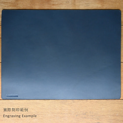 深海藍 手工真皮主管桌墊辦公桌墊/大滑鼠墊 40*30cm (客製化刻印英文) 生日禮物情人節禮物 第5張的照片