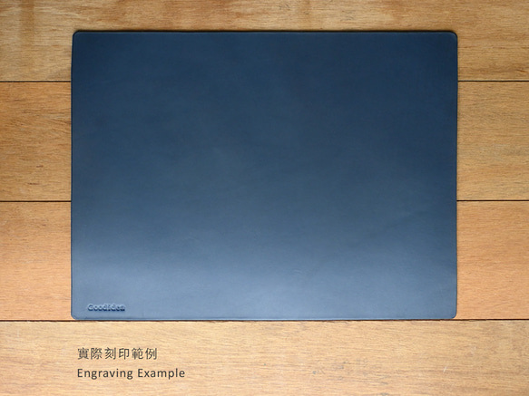 深海藍 手工真皮主管桌墊辦公桌墊/大滑鼠墊 40*30cm (客製化刻印英文) 生日禮物情人節禮物 第5張的照片