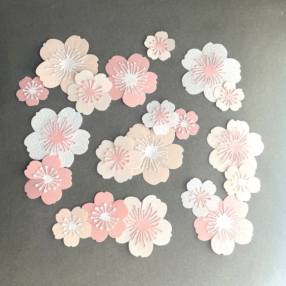 【お急ぎ便】✿ペーパーフラワーデコレーションパーツ(桜)✿色紙寄せ書きメッセージカードラッピング 7枚目の画像