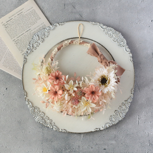 春色のふんわりリース～スモークツリーと優しいお花～ リース Like a  