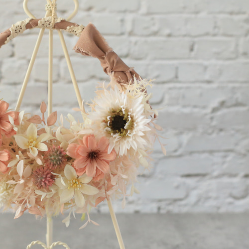 春色のふんわりリース～スモークツリーと優しいお花～ リース Like a  