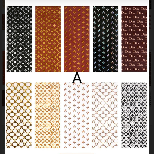 ネイル転写ホイル/4×約25cm  10種類A,B,C/ケース付き/ブランドロゴネイル 8枚目の画像
