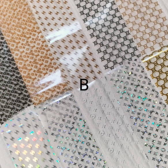 ネイル転写ホイル/4×約25cm  10種類A,B,C/ケース付き/ブランドロゴネイル 9枚目の画像