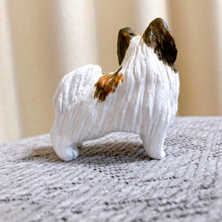 パピヨン　ミニチュア　犬　フィギュア　置物　オブジェ　粘土 7枚目の画像