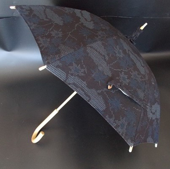 結城紬の日傘「糺の森（ただすのもり）」 3枚目の画像