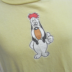 リメイク古着［tops09］可愛い犬のイラストのオーバーサイズ長袖Tシャツ 7枚目の画像