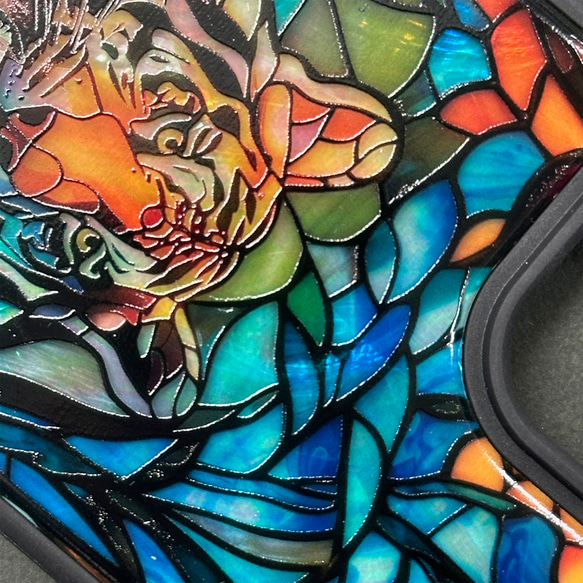 iPhone 16/15 珍珠母貝老虎和草原圖案手機殼，個性化定制，天然貝殼，柔軟防震，兼容所有型號，型號 049 第11張的照片