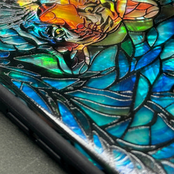 iPhone 16/15 珍珠母貝老虎和草原圖案手機殼，個性化定制，天然貝殼，柔軟防震，兼容所有型號，型號 049 第10張的照片