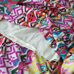 ふわりカラフル！軽くて涼しいインド綿ギャザースカート （24s-09）ピンク 13枚目の画像