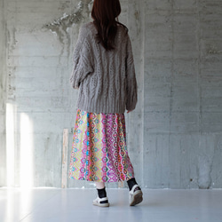 ふわりカラフル！軽くて涼しいインド綿ギャザースカート （24s-09）ピンク 9枚目の画像