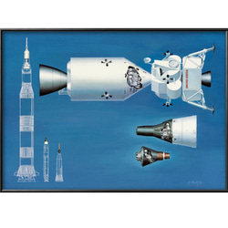 3795■アートポスター　絵画　A3サイズ『宇宙船　ロケット　NASA』イラスト　デザイン　上級マット紙　北欧 1枚目の画像