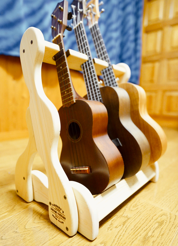 24時間以内に発送】手作り木工 木製ウクレレスタンド