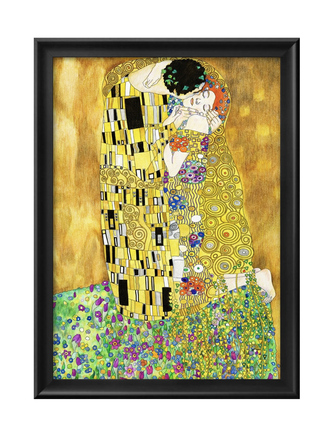 クリムト 絵画 横長 大サイズ Amazon.co.jp: JHA （ゴールドラメ加工）大型 額絵 絵画 アート