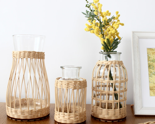 70s 花瓶　ラタン　アメリカ　フラワーベース 5449d82ad9c8204527c15bf2f206ee