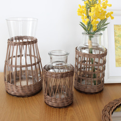 藤編花瓶（棕色），有三種尺寸可選♪ 玄關裝飾，室內飾品 第8張的照片