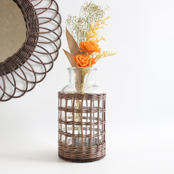 藤編花瓶（棕色），有三種尺寸可選♪ 玄關裝飾，室內飾品 第9張的照片