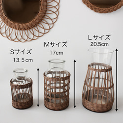 藤編花瓶（棕色），有三種尺寸可選♪ 玄關裝飾，室內飾品 第2張的照片