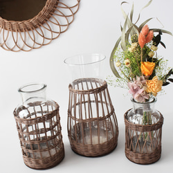 藤編花瓶（棕色），有三種尺寸可選♪ 玄關裝飾，室內飾品 第6張的照片