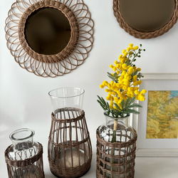 藤編花瓶（棕色），有三種尺寸可選♪ 玄關裝飾，室內飾品 第3張的照片