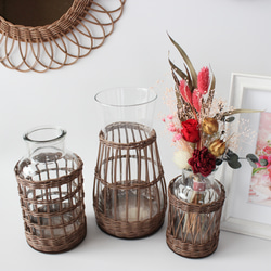 藤編花瓶（棕色），有三種尺寸可選♪ 玄關裝飾，室內飾品 第5張的照片