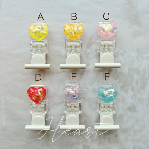 選べる 名札クリップ ハート キラキラ 表札・ネームプレート