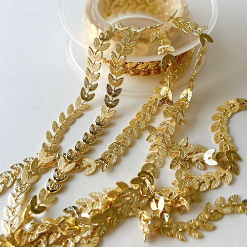 新商品 14kgf リーフチェーン 14KGF ハンドメイド 素材 ネックレス