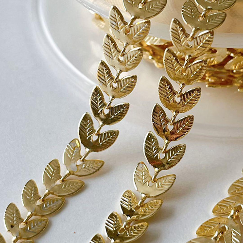 新商品 14kgf リーフチェーン 14KGF ハンドメイド 素材 ネックレス