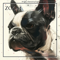 【犬花爛漫 - フレンチブルドッグ犬 No.2】モダンアートポスター 犬の絵 犬の絵画 犬のイラスト 3枚目の画像