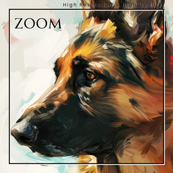 【犬花爛漫 - ジャーマンシェパード犬 No.1】モダンアートポスター 犬の絵 犬の絵画 犬のイラスト 3枚目の画像