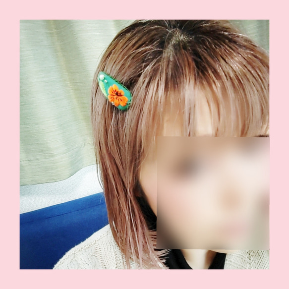 タイガーリリーとビーズ刺繍のパッチンピン 8枚目の画像