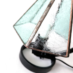 ステンドグラスの吊しテーブルランプ　ice melts　ミントグリーン 3枚目の画像