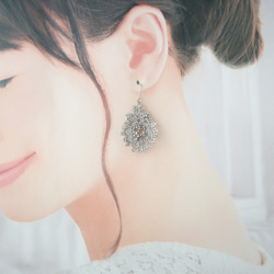 タティングレースのフレンチシックピアス（イヤリング） 5枚目の画像