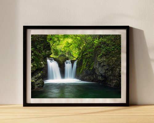 巌立峡 三ツ滝 インテリアアートポスター IVYL-030 滝 岐阜 渓谷 風景