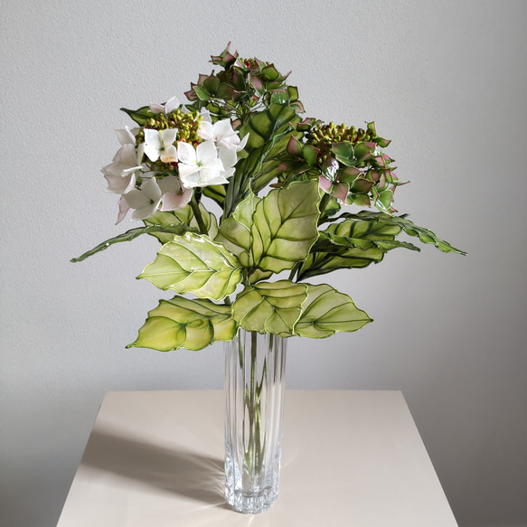 ガクアジサイ♡額紫陽花♡3本セット♡ディップアート♡アメリカン