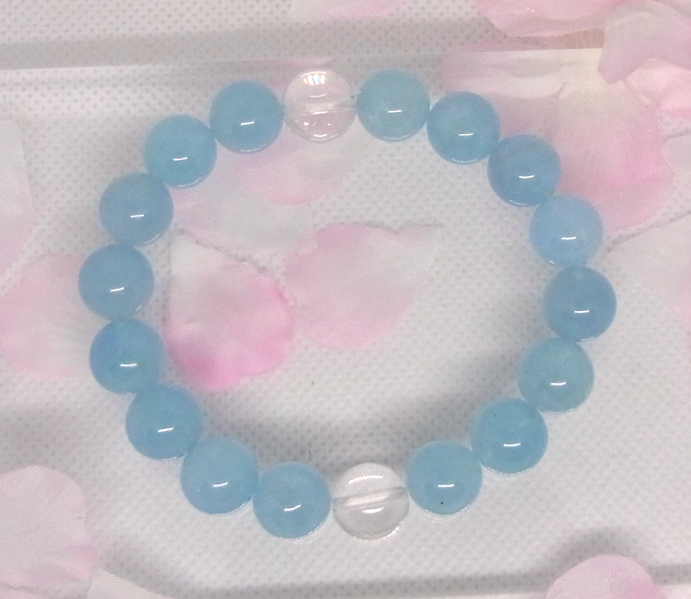 意気揚々と/10ミリアクアマリン/10ミリ水晶/サイズM/送料無料/