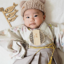 ［名前札］こどもの日 端午の節句 スタンド付き／初節句 節句  子供の日 木製 男の子 木札 名前旗 命名 プレート メ 14枚目の画像