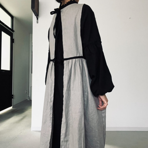 【こよしさんページ】linenバンブー＊ギャザーたっぷりエプロンワンピース たっぷりギャザー⚮̈エプロンワンピース⚮̈リネン100%⚮̈8色から