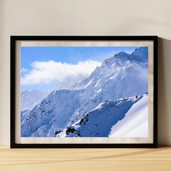 白馬五竜岳 冬景色 インテリアアートポスター IVYL-046 雪 山岳 信州