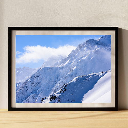 白馬五竜岳 冬景色 インテリアアートポスター IVYL-046 雪 山岳 信州